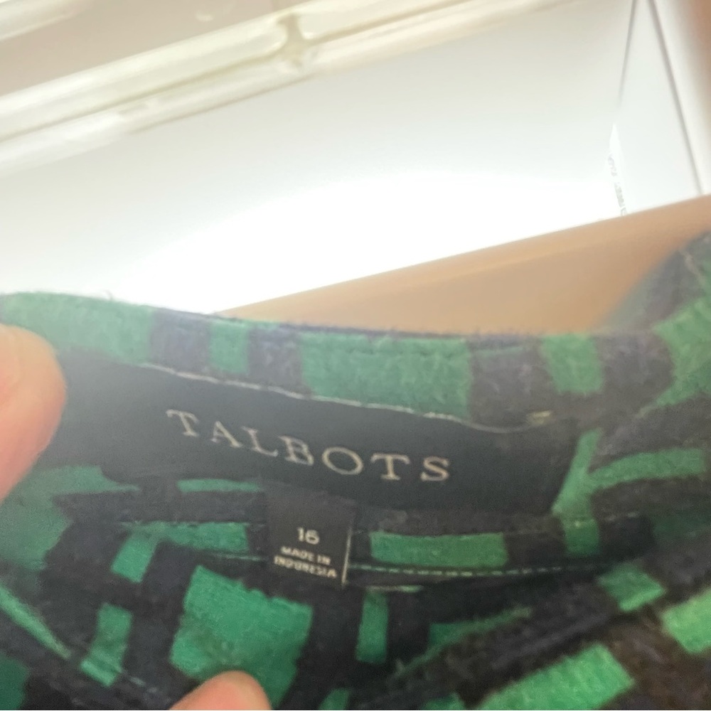 Talbots Green and navy blue Pencil Skirt Knee-Length Work - Picture 3 of 5
